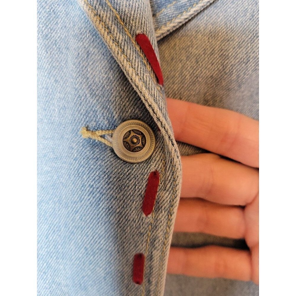 Cervelle Vintage Women's Denim Jacket Size L Blue Jean Blazer Southwestern Aztec - Picture 6 of 12